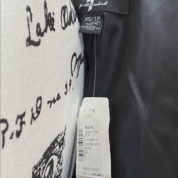 7 for all mankind leather moto jacket size XS - Picture 8 of 8